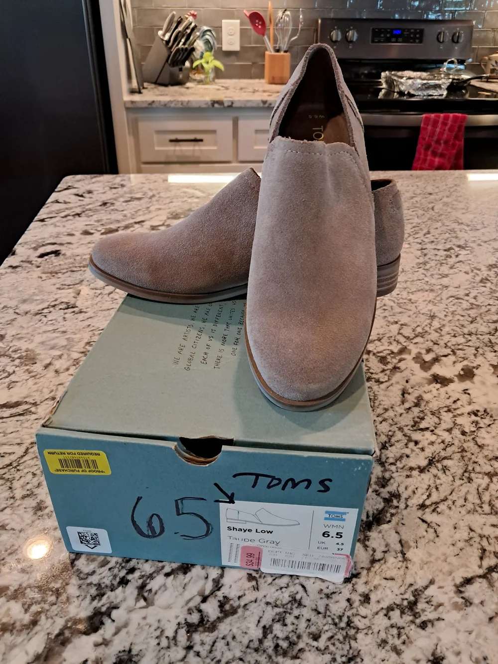 Toms Shaye Low Chukka Boots in Taupe Gray Suede